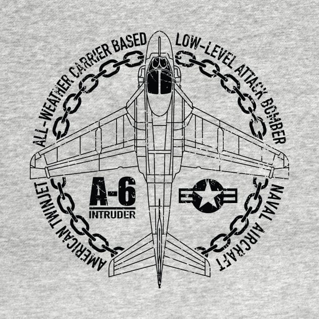 A-6 Intruder Attack Bomber Aircraft Distressed Airplane Art by hobrath